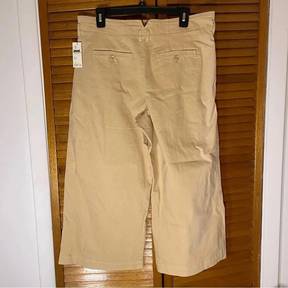 Maeve By Anthropologie Wide Leg Patch Pocket Tan Trouser Pants Women’s Size 12P - Picture 5 of 9